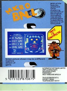 Microball (198x)(Steve Evans) box cover back